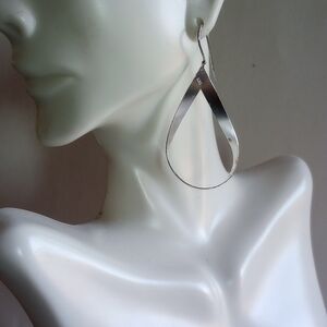 STERLING SILVER DANGLE/DROP LARGE EARRINGS 2.5" TALL MARKED 925 WEIGHT 5 GR.